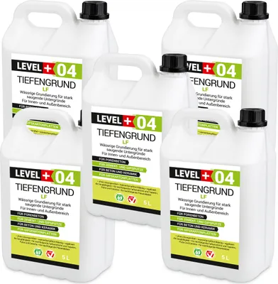 Produktbild von Tiefgrund Universal 25L Grundierung Haftgrund Tiefengrund Wand Boden LF Innen Außen LEVEL+ RM04