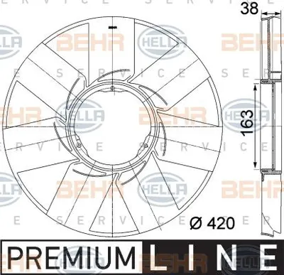 Produktbild von HELLA Lüfterrad Motorkühlung 949948 4045621417499