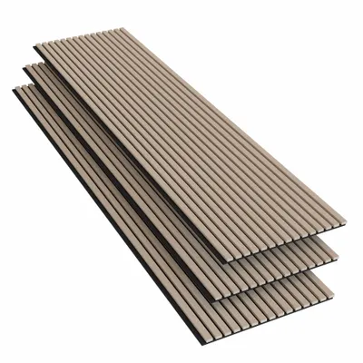 Produktbild von AICA Akustikpaneele Wandverkleidungen 3D-Wandpaneele aus MDF 3er-Set Maße: 240 × 60 cm Farben:Helle Eiche