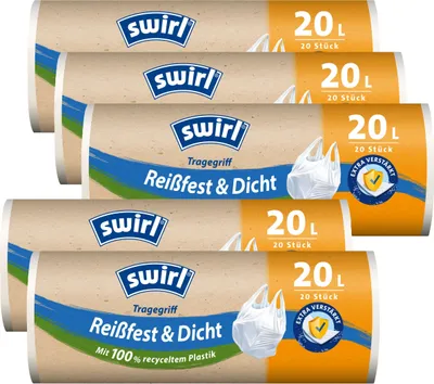 Produktbild von 5x Swirl Tragegriff Müllbeutel 20L ( 20 stk./Rolle )