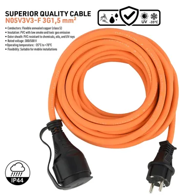 Produktbild von Electraline 25m IP44 Outdoor Verlängerungskabel AT-N05V3V3-F 3G1.5