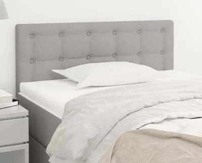 Imagen del producto de Maison Exclusive: Cabecero en tela, color gris claro, dimensiones 90 x 5 x 78/88 cm
