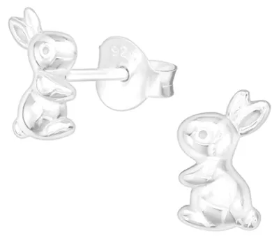Produktbild von Kinder Ohrstecker: Mädchen Ohrringe 925 Silber „Hase“