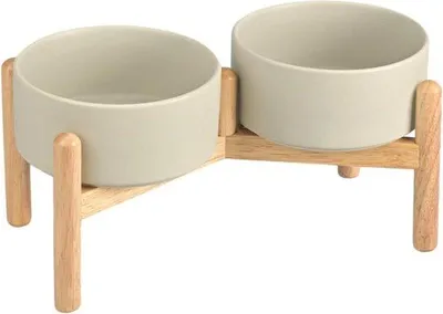 Obrázek produktu pro Keramická miska pro psy – Bamboo – pro středně velké a velké psy – šedá – 850 ml