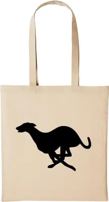 Produktbild von Huuraa Baumwollbeutel Windhund Geschenk Einkaufstasche Natural 10 Liter Baumwolle Windhund Accessoire