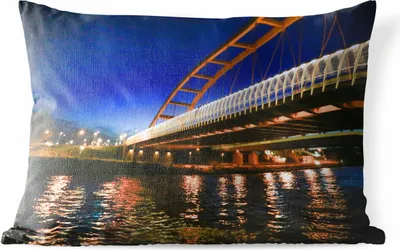 Produktbild von MuchoWow® Outdoor Kissen - Wasser - Utrecht - Brücke - 50x30 cm - Wetterfest - Lounge Kissen - Sofa kissen - Wohnzimmer Dekoration