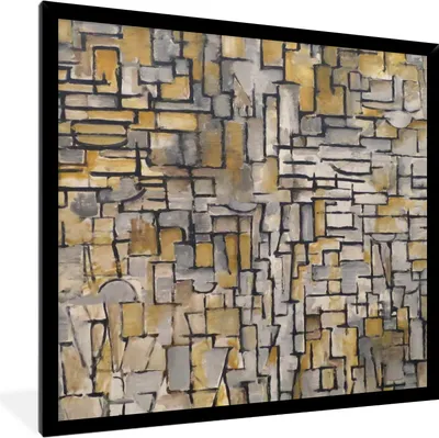 Produktbild von MuchoWow® Gerahmtes Poster Mondrian - Kunst - Alte Meister 40x40 cm - Poster mit Schwarzem Bilderrahmen Wandposter Rahmen Foto Bilder - Mit Rahmen - Wanddekoration Schlafzimmer