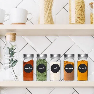 Produktbild von Famanu Glas Kräuterbehälter Set mit 120ml Vorratsbehältern - 16 Stück Kräutergläser