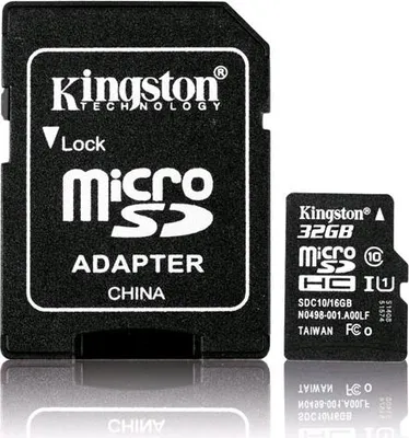 Zdjęcie produktu dla Karta pamięci KINGSTON, microSD, 32GB i adapter SD