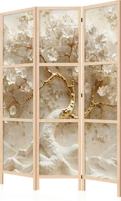 Produktbild von LUMASOUL Paravent einseitiger, Paravent Raumteiler Innen, Blumen Motiv, 135x172 cm