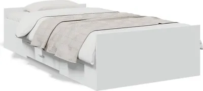 Produktbild von vidaXL Bettgestell mit Schubladen Weiß 100x200 cm Holzwerkstoff