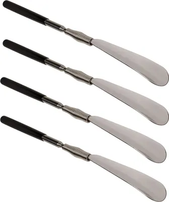 Produktbild von 4er Set Teleskop Schuhanzieher 31-79 cm Schuhlöffel Schuhanziehhilfe Ausziehbar Schuh Anziehhilfe Schwarz