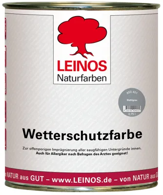 Produktbild von LEINOS Wetterschutzfarbe Stahlgrau 0,75 l für Holz außen, auf Naturölbasis