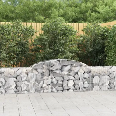 Produktbild von "2026 Promotion" Gabionen mit Hochbogen 12 Stk. - Blumenkasten - 300x30x60/80 cm - Verzinktes Eisen - Beete CC8985