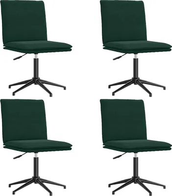 Produktbild von vidaXL Esszimmerstühle 4 Stk. Dunkelgrün Samt