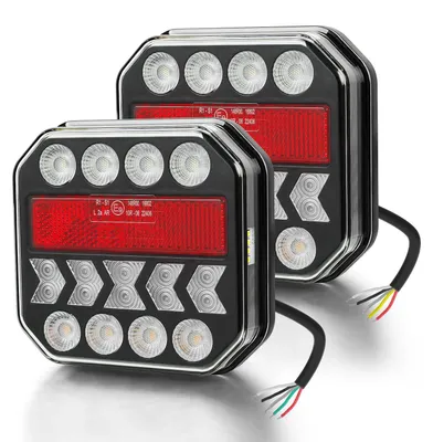 Immagine prodotto di 2 luci posteriori IP65 con 28 LED, adatte per camion e rimorchi