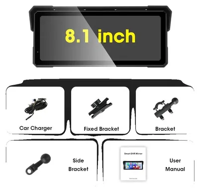 Obrázok produktu pre GPS pre navigáciu na motocykli, bezdrôtové pripojenie, vodotesná konštrukcia, 8,1-palcový displej s podporou CarPlay