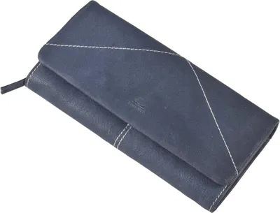 Produktbild von Greenburry Leder Portemonnaie Damen Geldbörse Geldbeutel Tumble Nappa blau 19x10cm 848-27