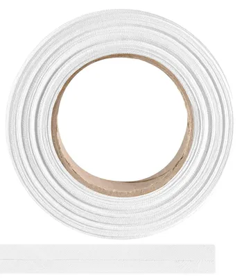 Schrägband aus Baumwolle, 10 m x 10 mm, weiß, zum Nähen
