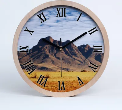 Produktbild von Holzuhr 25fi cm wanduhr - schwarze Spitzen - Felsen in Namibia