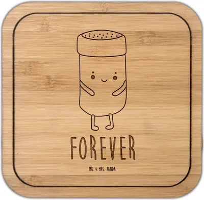 Produktbild von Mr. & Mrs. Panda Tischschoner Beste Freunde Salz - Transparent - Geschenk, gläseruntersetzer, Tiere, Getränkeuntersetzer, Tassenuntersetzer, Coaster, kork untersetzer