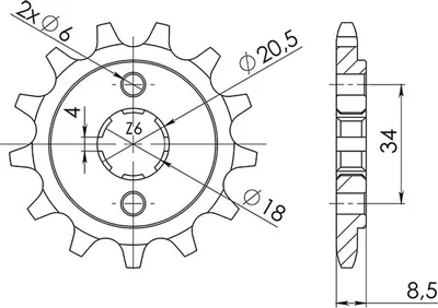 Immagine prodotto di Pignone Passo 520 - Z 13 Denti (Dis.20317)