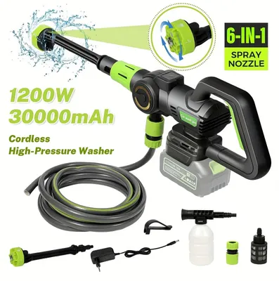 Produktbild von Kabelloser Hochdruckreiniger mit 1200W bürstenlosem Motor und 6-in-1 Multifunktionssprühkopf