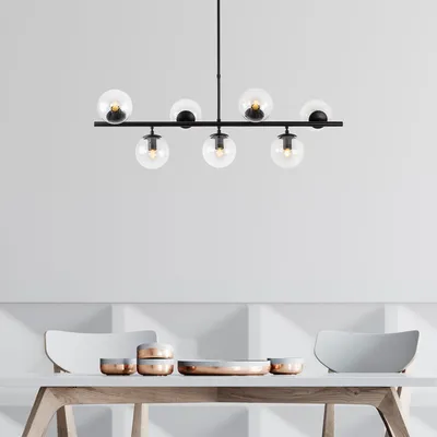 Produktbild von Opviq, Fazli- Fazli FLG, Schwarz, Kronleuchter, 113 x 40 x 46-85 cm, Metallkörper