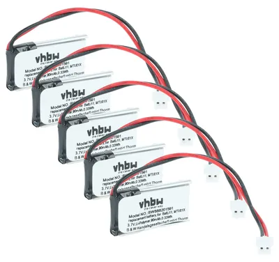 Produktbild von vhbw 5x Akku kompatibel mit Daitem D5141, D5142, D5130GB, D5131GB, SC100AU, SC101AX Alarmanlage, Alarmsystem (90 mAh, 3,7 V, Li-Polymer)