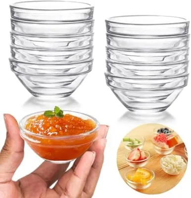 Productafbeelding van PromoHome® 10-delige set glazen tapasbakjes, 7 cm, vaatwasmachinebestendig, geschikt voor de magnetron