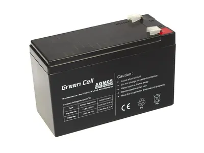Zdjęcie produktu dla Green Cell AGM05, Ołowiany (VRLA), 12 V, 1 szt., Czarny, 7,2 Ah, 5 lat(a)