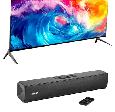 Productafbeelding van VEVOR soundbar voor smart-tv, 2.0-kanaals, compacte tv-luidspreker van 450 mm voor projector, Bluetooth-AUX-aansluiting, afstandsbediening, 80W surround-soundsysteem voor pc, home cinema en audio