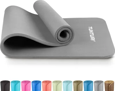 Produktbild von Tunturi Dicke NBRmatte 15mm - Rutschfest Gymnastikmatte - Für Yoga und Pilates - Sportmatte 180x60x1,5cm -Schadstofffrij - Besonders komfortabel - Grau