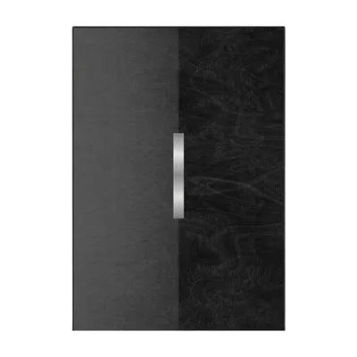 Produktbild von Moderner Teppich in Schwarz und Anthrazit mit silberfarbenem Akzent – 120x180 cm, rutschhemmend, Polyester-Samt, waschbar