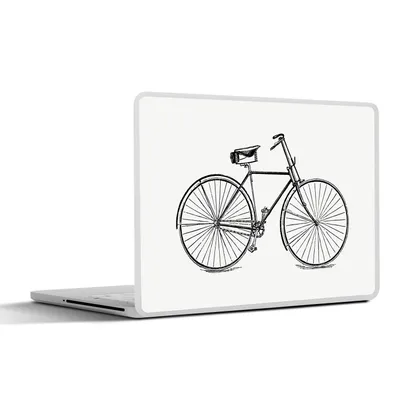 Produktbild von MuchoWow® Laptop Aufkleber Sticker Cover Vintage - Fahrrad - Illustrationen 30x22 cm - Laptop-Sticker