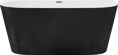 Produktbild von Halb freistehende Badewanne - 175L - 130 x 71,5 x 58 cm - Schwarz - Acryl - DIVINA