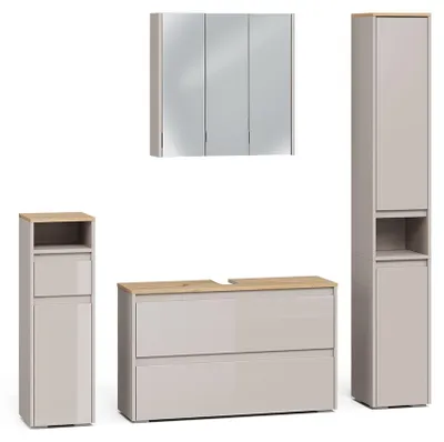 Imagen del producto de Conjunto de muebles de baño Vicco Majest Cachemira/Roble artesanal 4 piezas, Model 71732