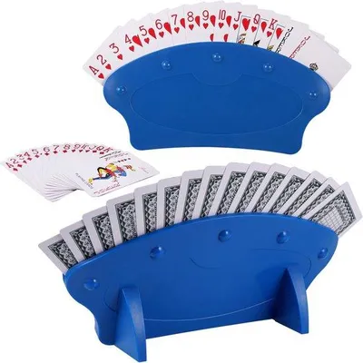Obrázok produktu pre Plastový stojan na hracie karty, stojan na niekoľko kariet pre deti, vhodný na poker/blackjack/Dos/Uno, pre seniorov