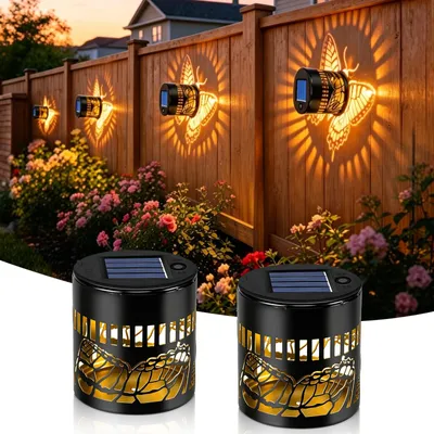 2er-Pack Solarleuchten Außen Schmetterling LED Eisen