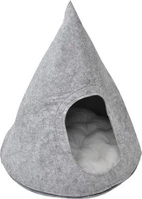 Produktbild von Aumüller Tipi Filz hellgrau mit Reißverschluß waschbar 50 x 50 x 60 cm