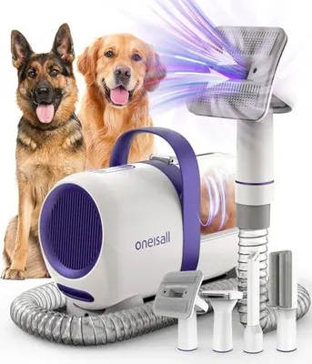 Produktbild von Einisall Hundestaubsaugerbürste, Supersaugkraft 12000 PA, Haustierhaar aus Pinsel mit einem Knopf, Remover 4 -Pflegewerkzeug, 1,5 l