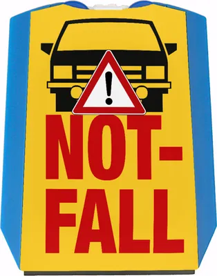 Produktbild von Notfall mit dem PKW Parkscheibe mit Auto Motiv in gelb und 2 Einkaufswagenchips
