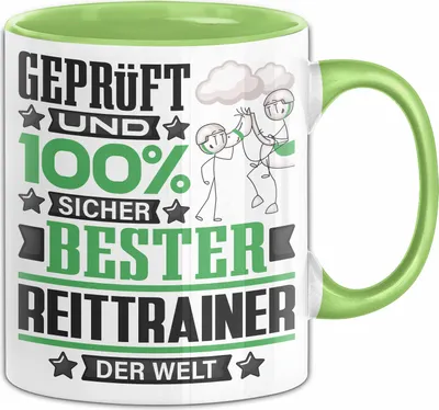 Produktbild von Reittrainer Geschenk Lustiger Spruch für Reittrainer Geschenkidee Bester Reittrainer Der Welt (Grün)