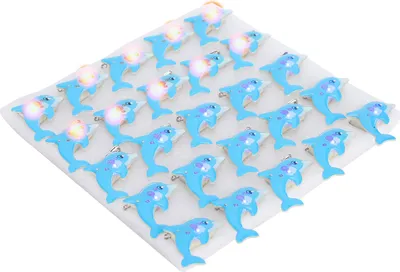 Zdjęcie produktu dla 25Pcs Flash LED Light Dolphin Shape Badge Shine Pin Prezenty na Boże Narodzenie i Halloween