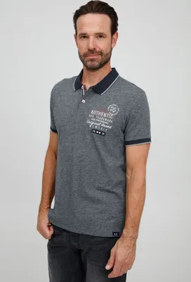Produktbild von FQ1924 FQPetri Herren Poloshirt Polohemd T-Shirt mit klassischem Polo-Kragen aus 100% Baumwolle meliert