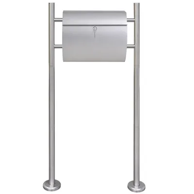 Image de vidaXL Boîte aux lettres en acier inoxydable avec support