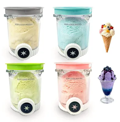 Produktbild von Eisbehälter für Ninja Creami – 480 ml – BPA-frei – Set mit 4 Stück – Spülmaschinenfest