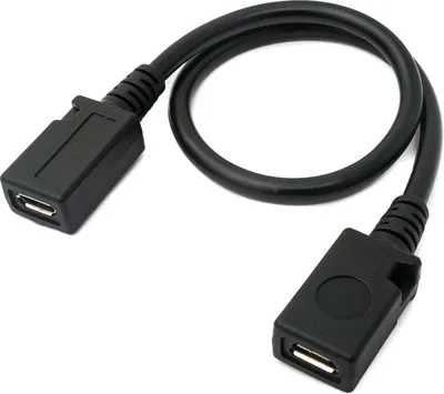 Produktbild von SYSTEM-S USB 2.0 Kabel 27 cm Micro B Buchse zu Buchse in Schwarz