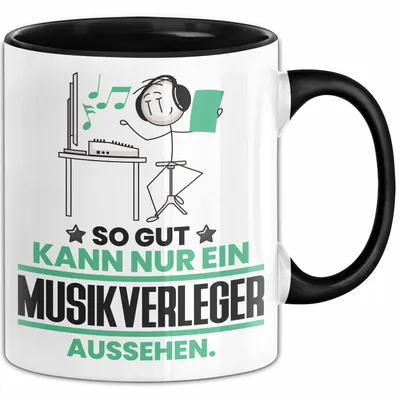 Produktbild von Musikverleger Geschenk Tasse So Gut Kann Nur Ein Musikverleger Aussehen Geschenkidee Kaffee-Becher (Schwarz)