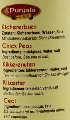 Produktbild von Punjabi- Kichererbsen ganz & in Salzwasser 240gr